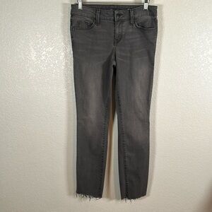 Anthropologie Level 99 Lilly Skinny Straight Gray Frayed Ankle Size 28